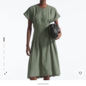 COS waisted pleated midi dress